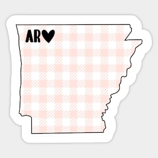 USA States: Arkansas (pink plaid) Sticker